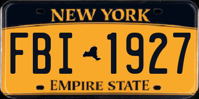 NY license plate FBI1927