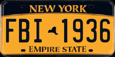 NY license plate FBI1936