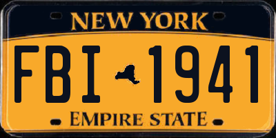 NY license plate FBI1941