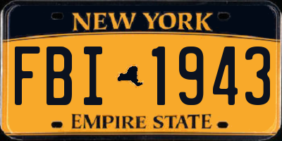 NY license plate FBI1943