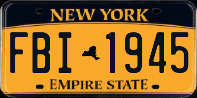 NY license plate FBI1945