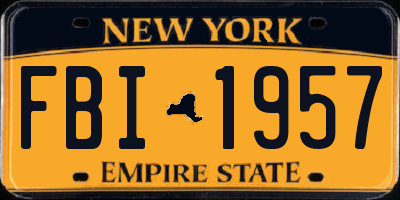 NY license plate FBI1957