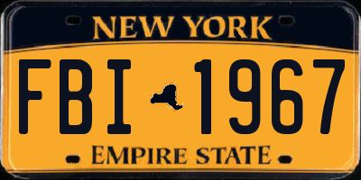 NY license plate FBI1967