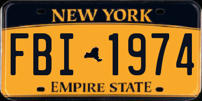 NY license plate FBI1974