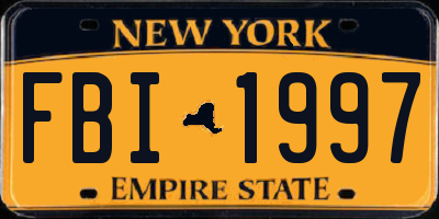 NY license plate FBI1997