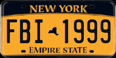 NY license plate FBI1999