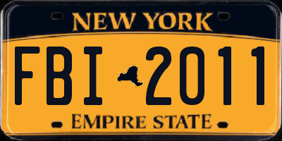 NY license plate FBI2011
