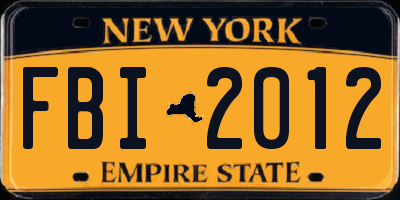 NY license plate FBI2012