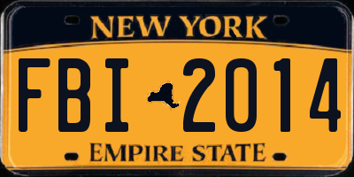 NY license plate FBI2014