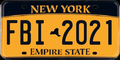 NY license plate FBI2021