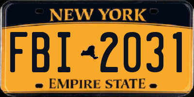 NY license plate FBI2031
