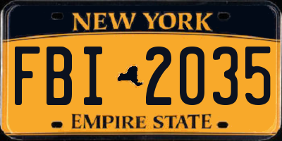 NY license plate FBI2035