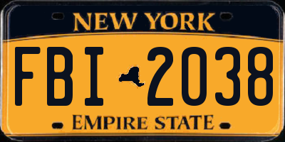 NY license plate FBI2038
