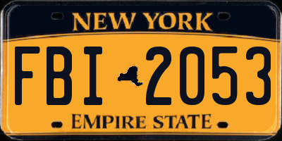 NY license plate FBI2053