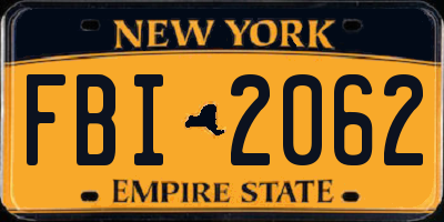 NY license plate FBI2062