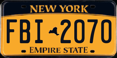 NY license plate FBI2070
