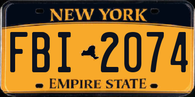 NY license plate FBI2074