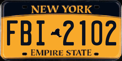 NY license plate FBI2102