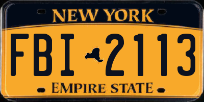 NY license plate FBI2113