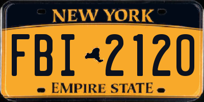NY license plate FBI2120