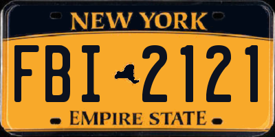 NY license plate FBI2121
