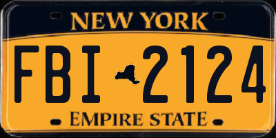 NY license plate FBI2124