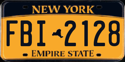 NY license plate FBI2128
