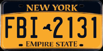 NY license plate FBI2131