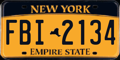 NY license plate FBI2134