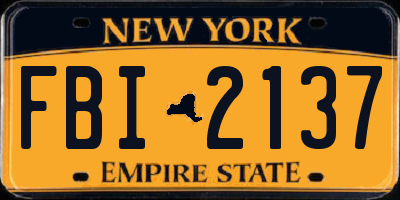 NY license plate FBI2137