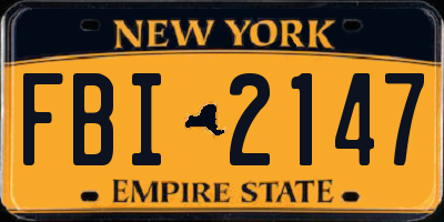 NY license plate FBI2147