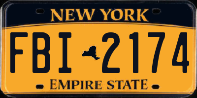 NY license plate FBI2174