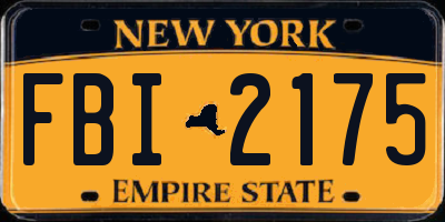 NY license plate FBI2175