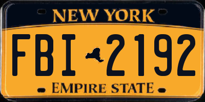 NY license plate FBI2192