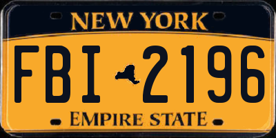 NY license plate FBI2196
