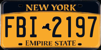 NY license plate FBI2197