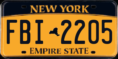 NY license plate FBI2205