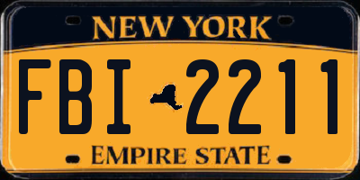 NY license plate FBI2211