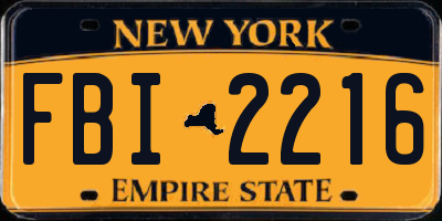 NY license plate FBI2216