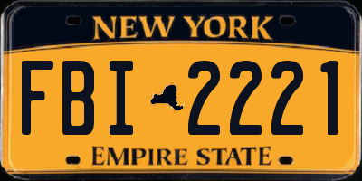 NY license plate FBI2221