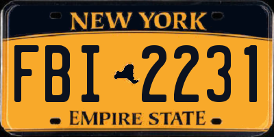 NY license plate FBI2231