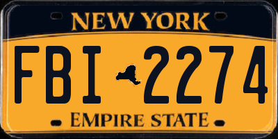 NY license plate FBI2274