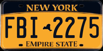 NY license plate FBI2275