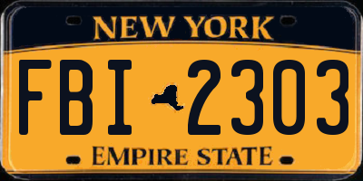 NY license plate FBI2303