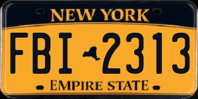 NY license plate FBI2313