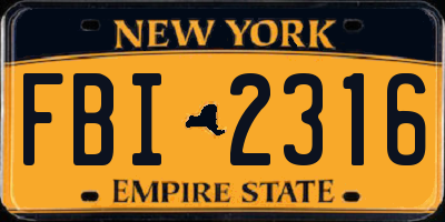 NY license plate FBI2316