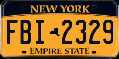 NY license plate FBI2329