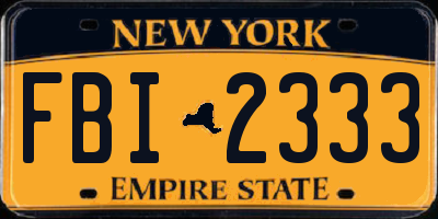 NY license plate FBI2333