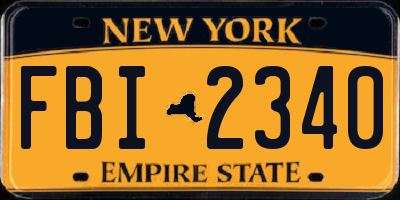 NY license plate FBI2340