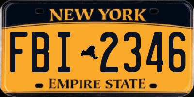 NY license plate FBI2346